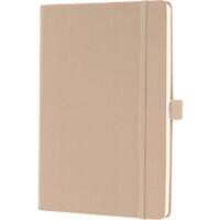 Sigel Notebook A5 Ruled Sewn Side Bound Plastic Hardback Beige Perforated 194 Pages