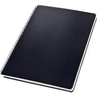 Sigel Notebook A4 Ruled Spiral Side Bound Plastic Hardback Black Perforated 160 Pages