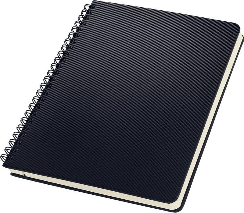 Sigel Notebook A5 Ruled Spiral Side Bound Plastic Hardback Black Perforated 160 Pages