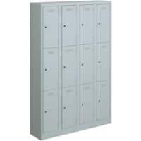 Bisley Primary Steel Locker 3 Doors Key lock 1,200 x 450 x 1,800 mm Light Grey