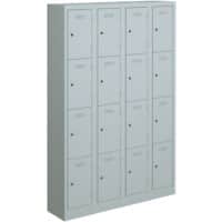 Bisley Primary Steel Locker 4 Doors Key lock 1,200 x 450 x 1,800 mm Light Grey