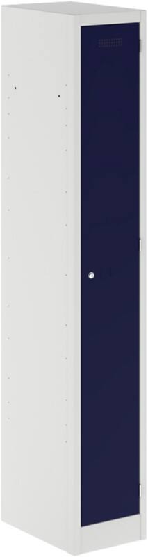 Bisley Primary Steel Locker 1 Doors 1 nest Key lock 300 x 450 x 1,800 mm Light Grey, Oxford Blue