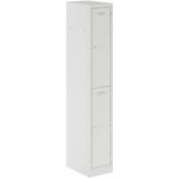 Bisley Primary Steel Locker 2 Doors 1 nest Key lock 300 x 450 x 1,800 mm Light Grey