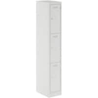 Bisley Primary Steel Locker 3 Doors 1 nest Key lock 300 x 450 x 1,800 mm Light Grey