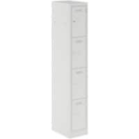 Bisley Primary Steel Locker 4 Doors 1 nest Key lock 300 x 450 x 1,800 mm Light Grey