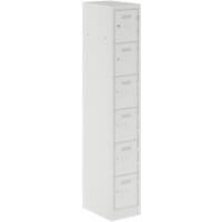 Bisley Primary Steel Locker 6 Doors 1 nest Key lock 300 x 450 x 1,800 mm Light Grey