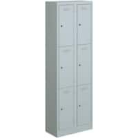Bisley Primary Steel Locker 3 Doors 600 x 450 x 1,800 mm Light Grey