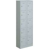 Bisley Primary Steel Locker 5 Doors 600 x 450 x 1,800 mm Light Grey