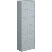 Bisley Primary Steel Locker 6 Doors 2 nests Key lock 600 x 450 x 1,800 mm Light Grey