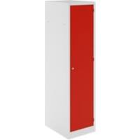 Bisley Workwear Clean & Dirty Steel Locker 1 Door Key lock 600 x 600 x 1,800 mm Light Grey, Cardinal Red