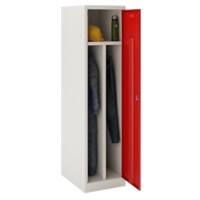 Bisley Workwear Police Steel Locker 1 Door 600 x 600 x 1,800 mm Light Grey, Cardinal Red