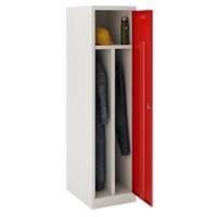 Bisley Workwear Police Steel Locker 1 Doors 1 nest Key lock 600 x 600 x 1,800 mm Light Grey, Cardinal Red