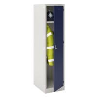 Bisley Workwear Police Steel Locker 1 Door 600 x 600 x 1,800 mm Light Grey, Oxford Blue