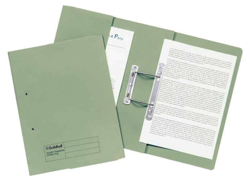 Guildhall Spiral File A4 Green Manilla Card 285gsm Pack of 25