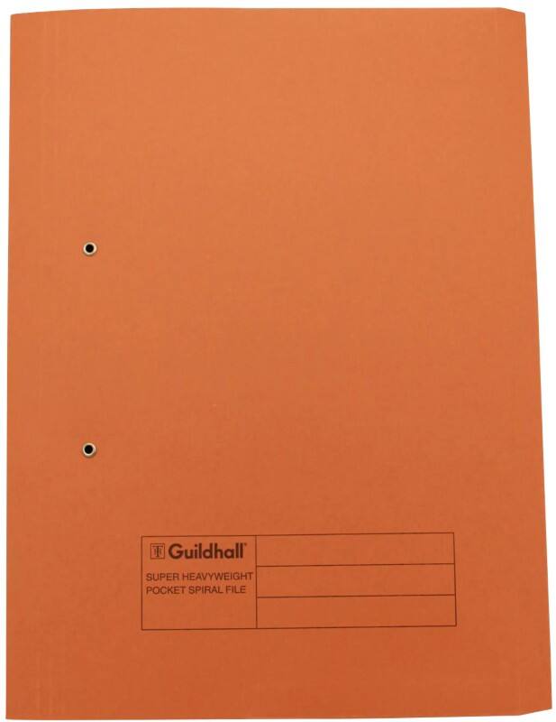 Guildhall Spiral File A4 Orange Manilla Card 420gsm Pack of 25