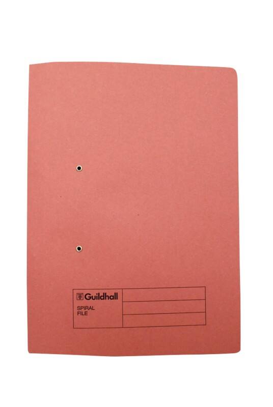 Guildhall Spiral File A4 Pink Manilla 285 gsm 285 gsm 0 Holes Pack of 25