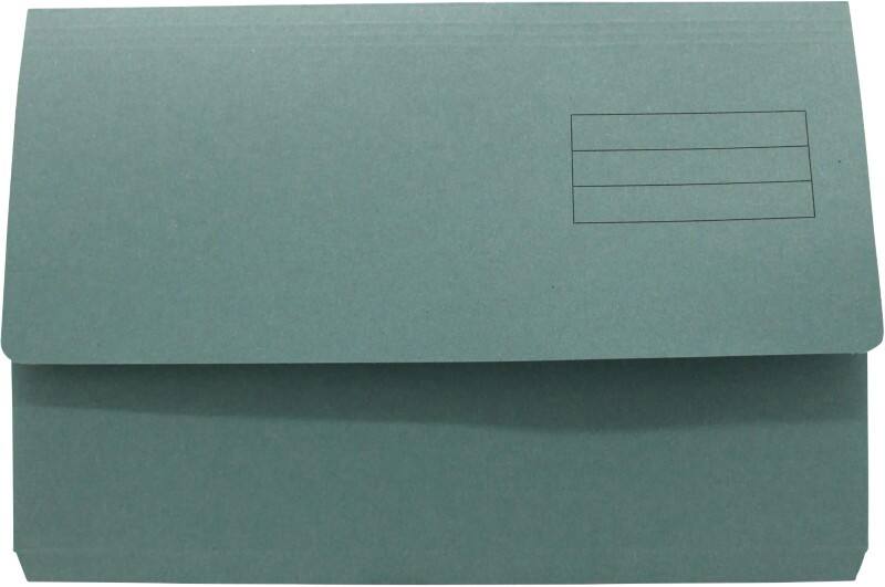 Guildhall Document Wallet DW250-BLUZ A4, Foolscap Flap Cardboard Landscape 27 (W) x 14 (D) x 37.5 (H) cm Blue Pack of 50