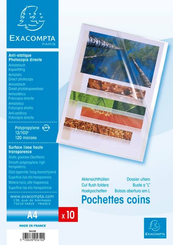 Exacompta Cut Flush Folders A4 Transparent Polypropylene 120 microns Pack of 10