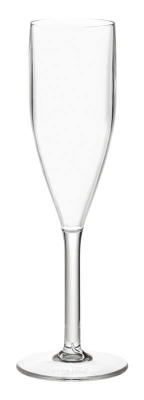 Seco Champagne Glass PC (Polycarbonate) 190 ml Dishwasher Safe Transparent Pack of 6