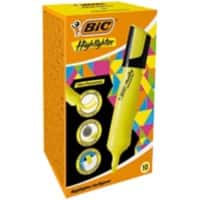 BIC Highlighter Yellow Broad Chisel 4.8 mm Pack of 10