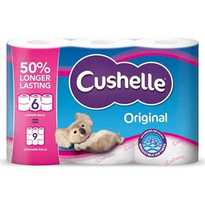 Cushelle Original Toilet Roll 2 Ply 8366056 6 Rolls of 270 Sheets