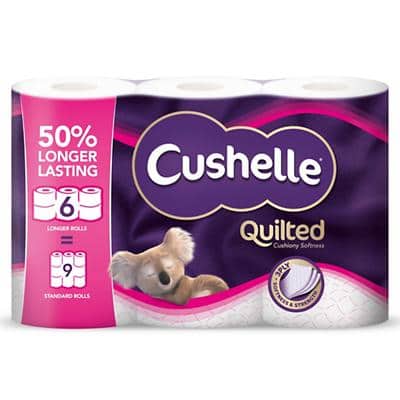 Cushelle Quilted Toilet Roll 3 Ply 4304060 6 Rolls of 236 Sheets