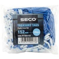 Seco Treasury Tags Plastic Blue 152 mm Pack of 100