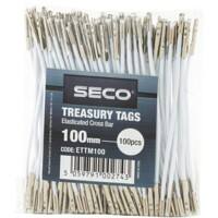 Seco Treasury Tags Metal White 100 mm 1Pack of 50