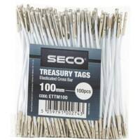 Seco Treasury Tags Metal White 100 mm Pack of 150