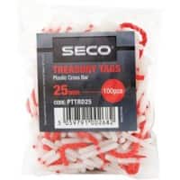 Seco Treasury Tags 25 mm Red Plastic Pack of 100
