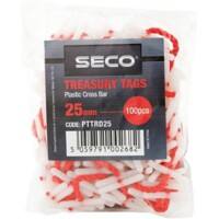 Seco Treasury Tags Plastic Red 25 mm Pack of 100