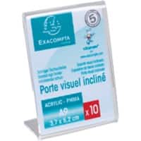 Exacompta Office Sign Holder A9 3.7 (W) x 1.8 (D) x 5.2 (H) cm Crystal Pack of 20