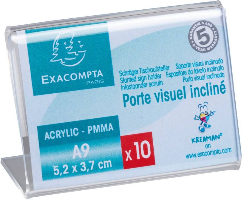 Exacompta Office Label Holder A9 3.7 (W) x 1.8 (D) x 5.2 (H) cm Crystal Pack of 20