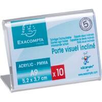 Exacompta Office Sign Holder A9 3.7 (W) x 1.8 (D) x 5.2 (H) cm Crystal Pack of 20