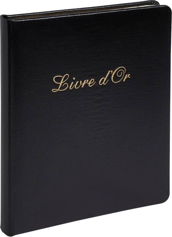 Exacompta Guest Book Cardboard, Leather Black 4711E 23 (W) x 27 (D) x 3.8 (H) cm
