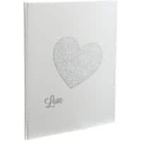 Exacompta Guest Book Cardboard, PU (Polyurethane), PVC (Polyvinyl Chloride) White 4754E 22 (W) x 27 (D) x 1.5 (H) cm Pack of 3