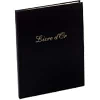 Exacompta Guest Book Cardboard, PU (Polyurethane), PVC (Polyvinyl Chloride) Black 4981E 23 (W) x 27 (D) x 1.2 (H) cm Pack of 2