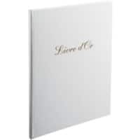 Exacompta Guest Book Cardboard, PU (Polyurethane), PVC (Polyvinyl Chloride) White 4982E 23 (W) x 27 (D) x 1.2 (H) cm Pack of 2
