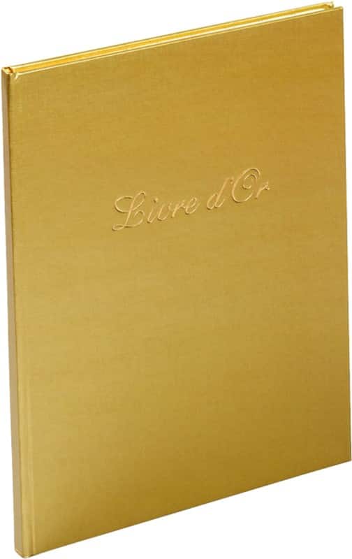 Exacompta Guest Book Cardboard, PU (Polyurethane), PVC (Polyvinyl Chloride) Gold 4989E 23 (W) x 27 (D) x 1.2 (H) cm Pack of 2