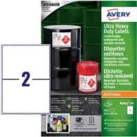 Avery Laser, Inkjet Resistant Labels B3655-50 Yes A4 White 210 x 148 mm 100 Sheets of 2 Labels