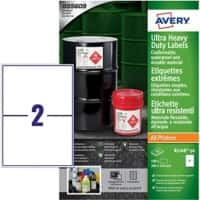 Avery Laser, Inkjet Resistant Labels B7168-50 Yes A4 White 200 x 144 mm 100 Sheets of 2 Labels