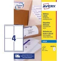 Avery Inkjet Address Labels J8169-25 adhesive A4 White 13.9 x 9.91 cm 25 Sheets of 4 Labels