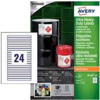 Avery Laser, Inkjet Resistant Labels B7170-50 adhesive A4 White 134 x 11 mm 1200 Sheets of 24 Labels