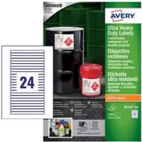 Avery Laser, Inkjet Resistant Labels B7170-50 Yes A4 White 134 x 11 mm 1200 Sheets of 24 Labels