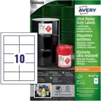 Avery Laser, Inkjet Resistant Labels B7173-50 Yes A4 White 99 x 38 mm 500 Sheets of 10 Labels