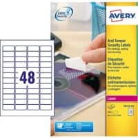 Avery Laser Resistant Labels L6113-20 adhesive A4 White 21.2 x 45.7 mm 960 Sheets of 48 Labels