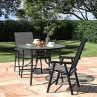 Living and Home Garden Furniture Set Fabric Black LG0536LG0541