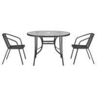 Living and Home Garden Furniture Set Plastic Black LG0536LG0791