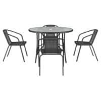 Living and Home Garden Furniture Set Plastic Black LG0536LG0792