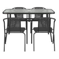 Living and Home Garden Furniture Set Plastic Black LG0538LG0792